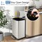Silver Stainless Steel Soft-Close Trash Can with Pedal & Lid Lock